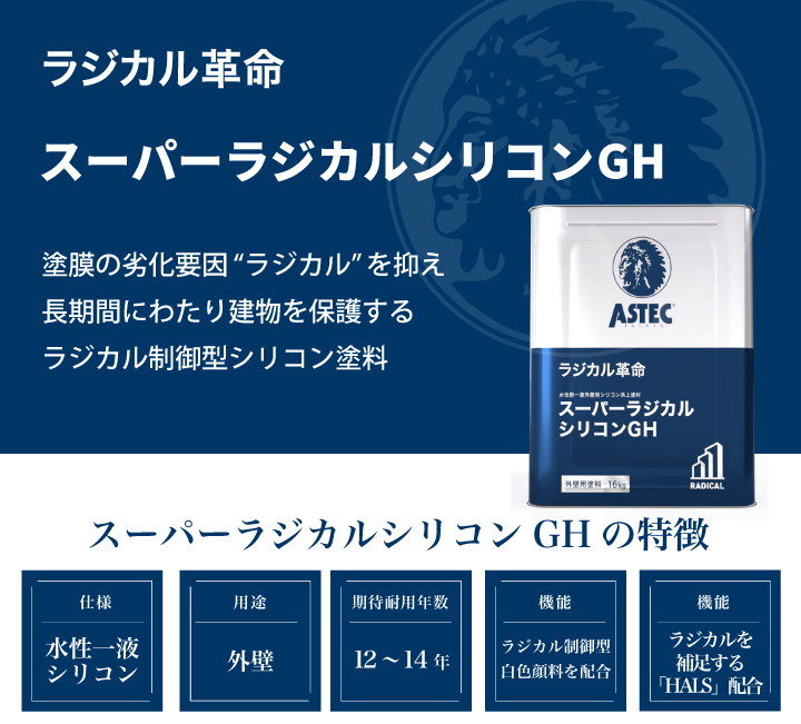スーパーラジカルシリコンGHとは？ラジカル制御型シリコン塗料の特徴 