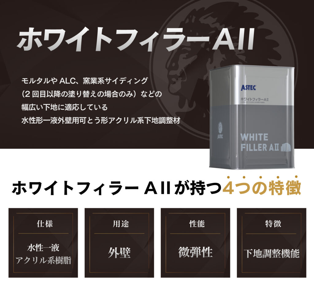 ホワイトフィラーAⅡとは？モルタルなどに使えるアクリル系下地調整材 