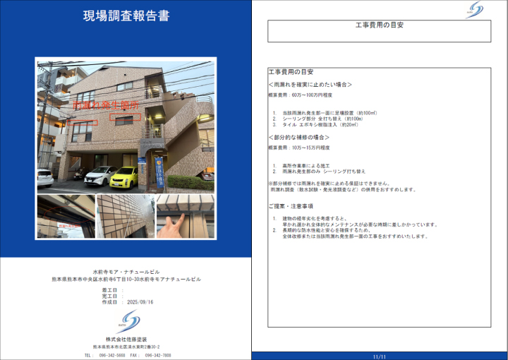 現場調査報告書の実際例